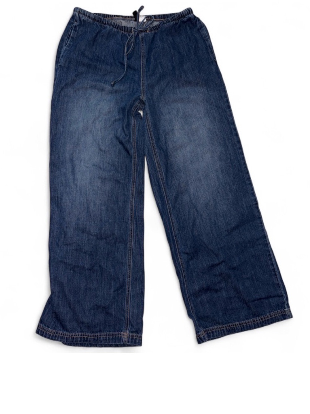 Divided Dark Blue Wide Leg Drawstring Jeans